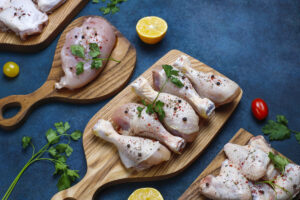 Preparing a whole chicken from frozen on kitchen counter