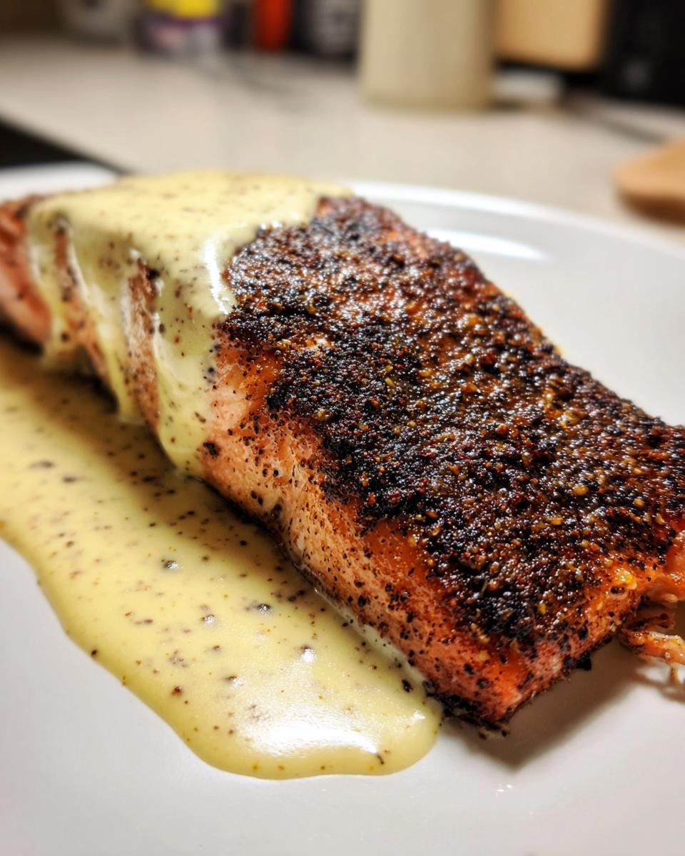 Blackened Salmon with Creamy Dijon Sauce - detail 1