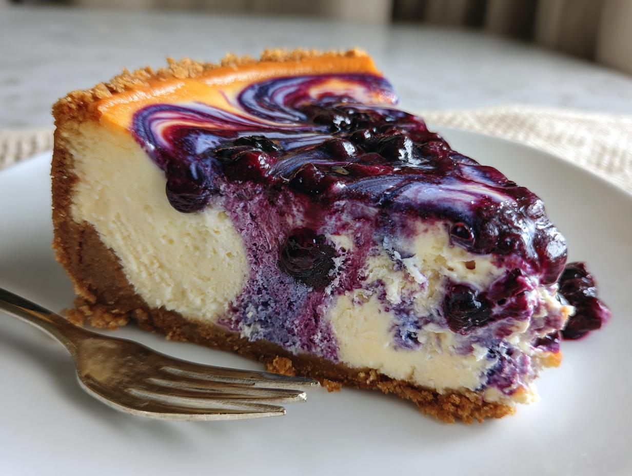 Creamy Blueberry Lemon Cheesecake Recipe – Irresistible 3 Cheese Delight
