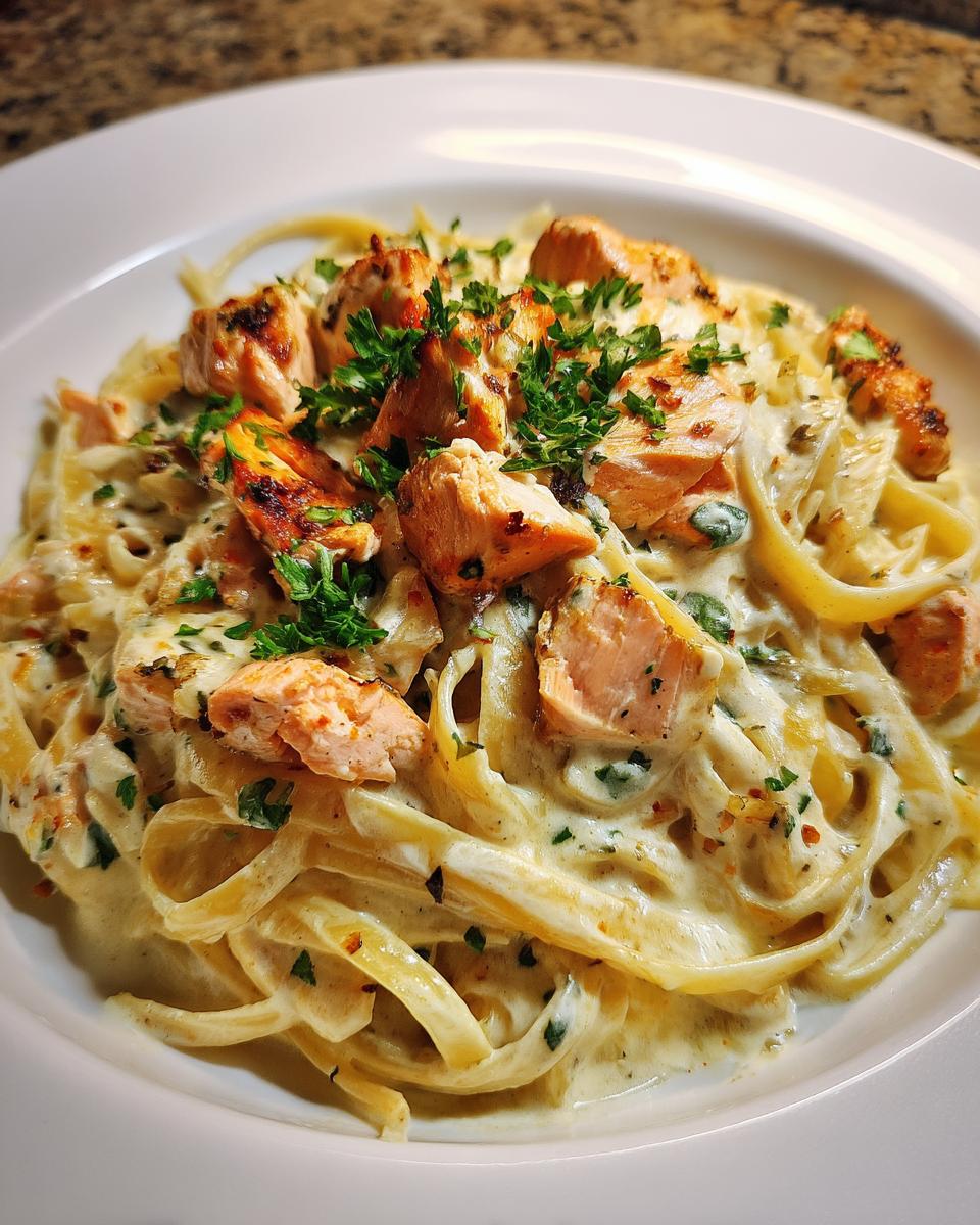 Cajun Salmon Alfredo Pasta - detail 2