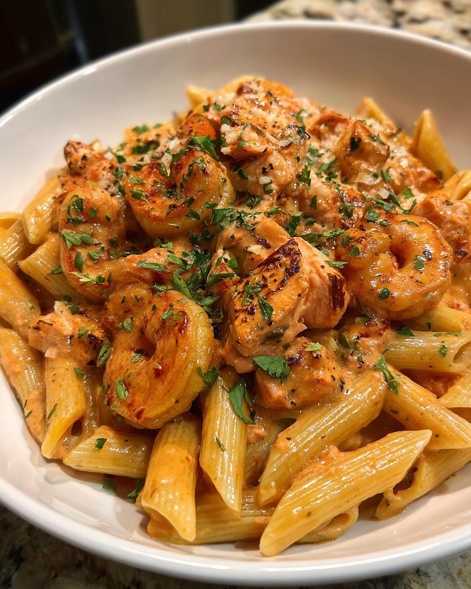 Cajun Shrimp and Salmon Pasta - detail 3