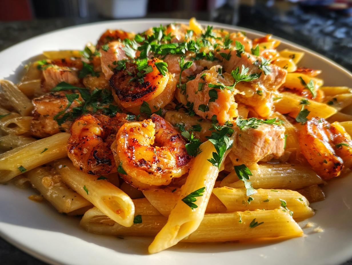 35-Minute Cajun Shrimp and Salmon Pasta That Will Blow Your Mind