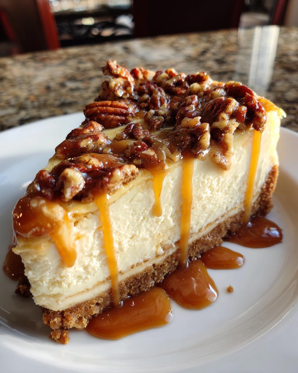 Caramel Pecan Cheesecake - detail 1