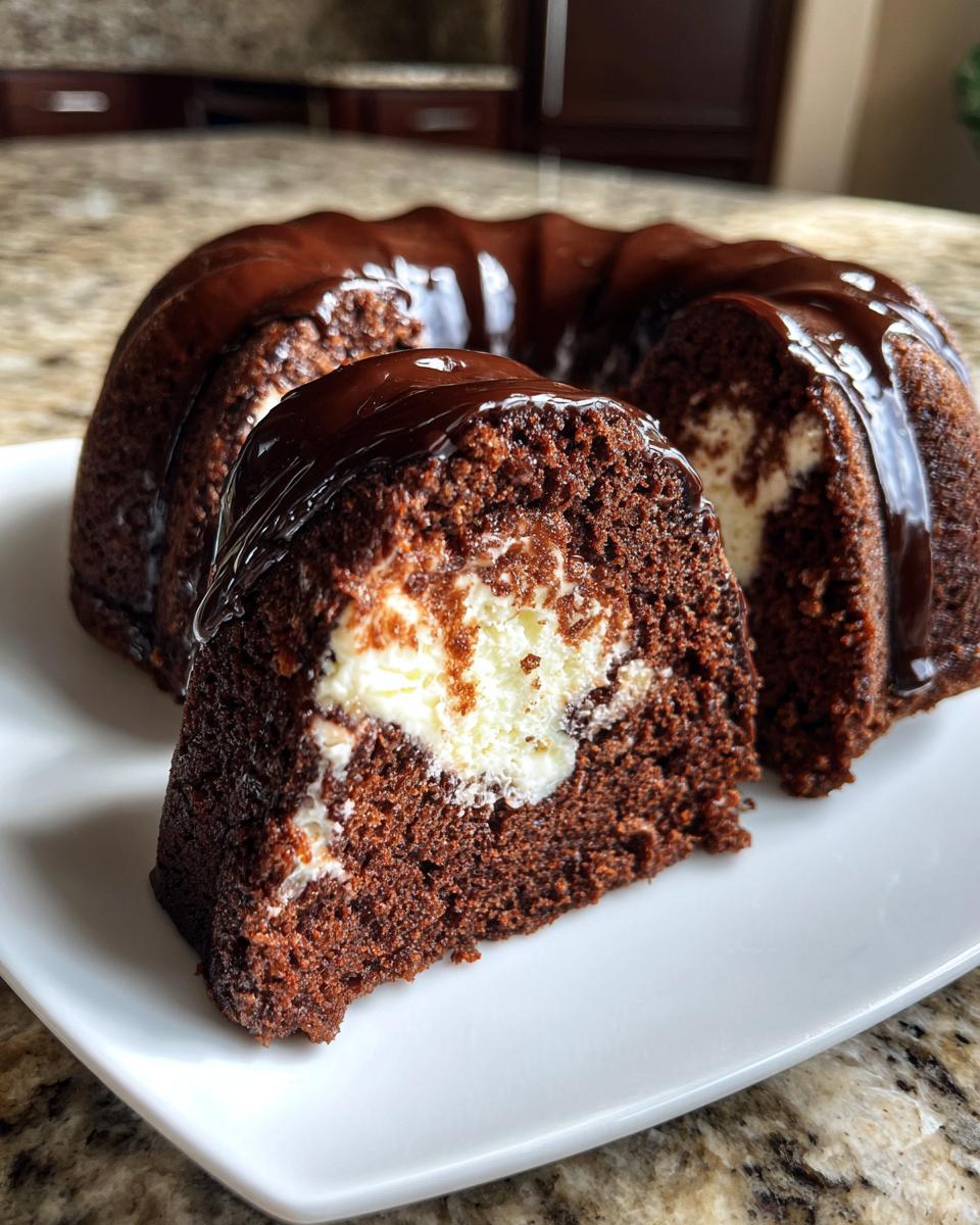 Cheesecake Filled Chocolate Bundt Cake - detail 1