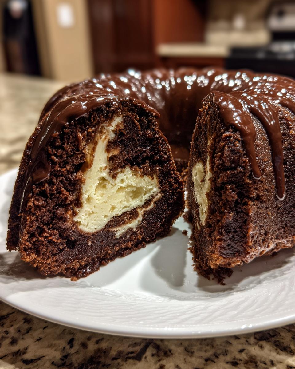 Cheesecake Filled Chocolate Bundt Cake - detail 2