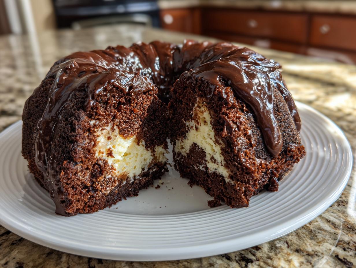 1 Decadent Cheesecake Filled Chocolate Bundt Cake Recipe