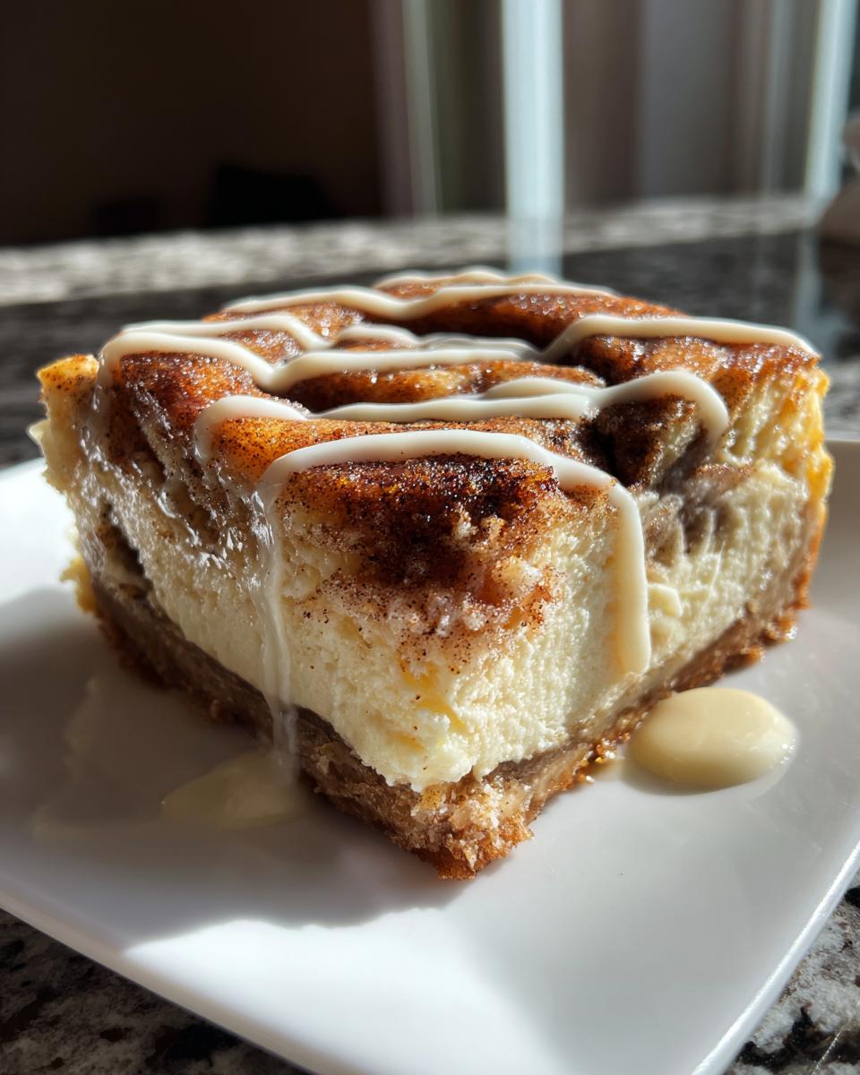 Cinnamon Roll Cheesecake Bars - detail 1