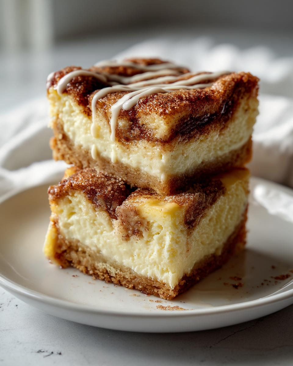 Cinnamon Roll Cheesecake Bars - detail 2