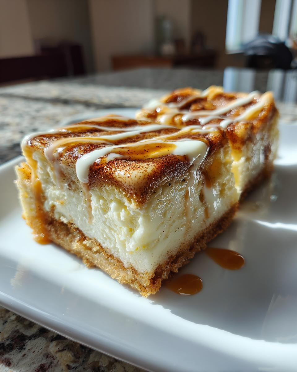 Cinnamon Roll Cheesecake Bars - detail 3