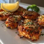 Crispy Garlic Parmesan Salmon Bites