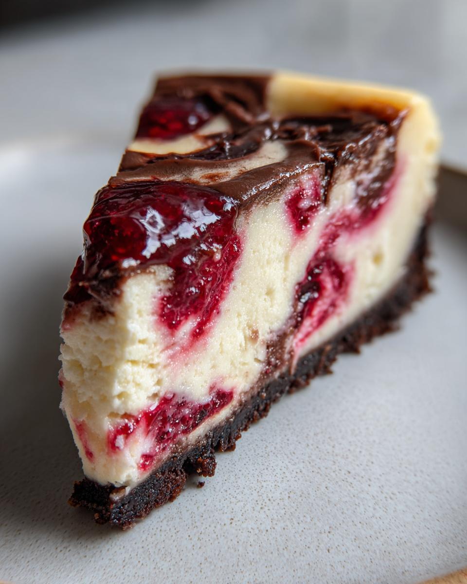 Dark Chocolate Raspberry Cheesecake - detail 1