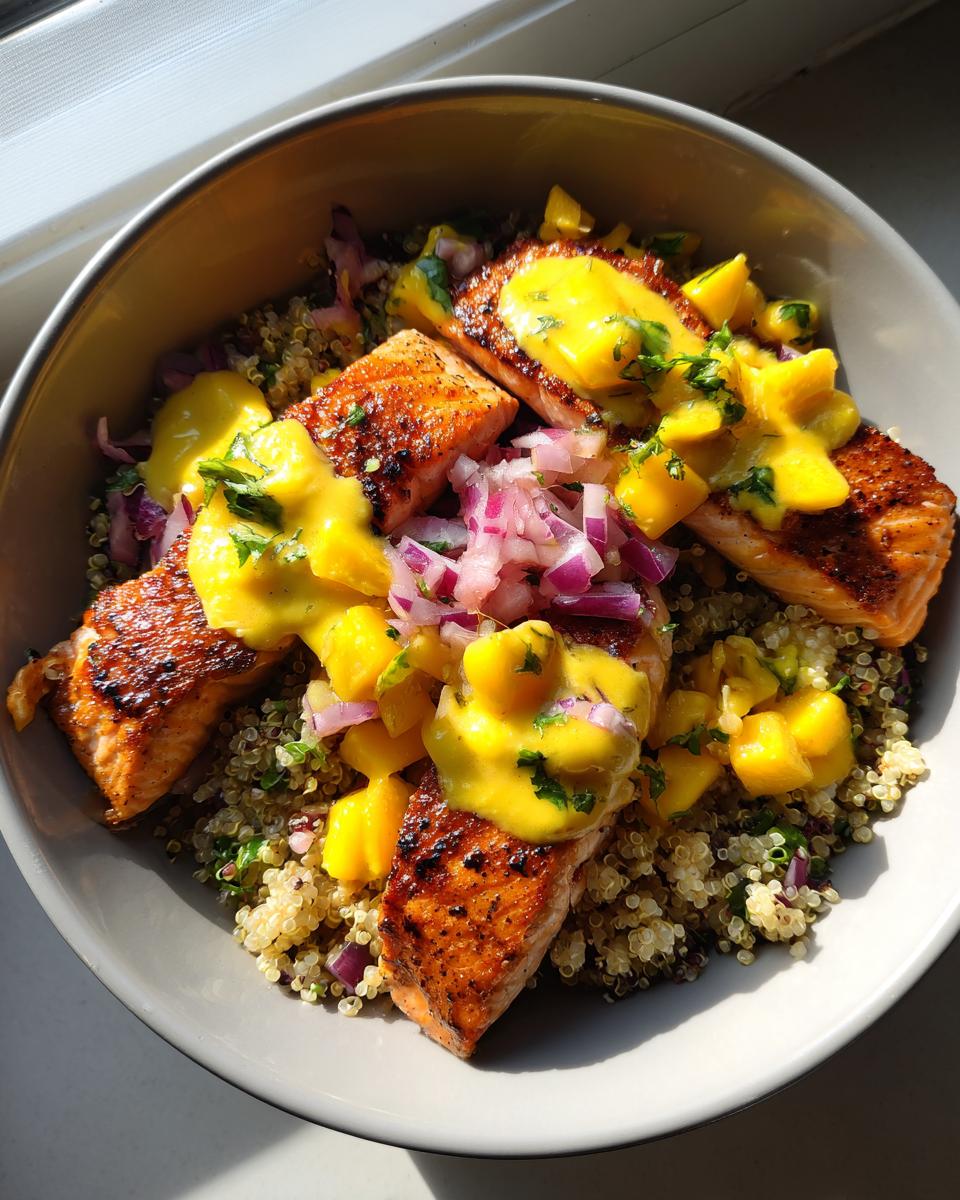 Grilled Salmon Bowl with Mango Salsa - detail 1