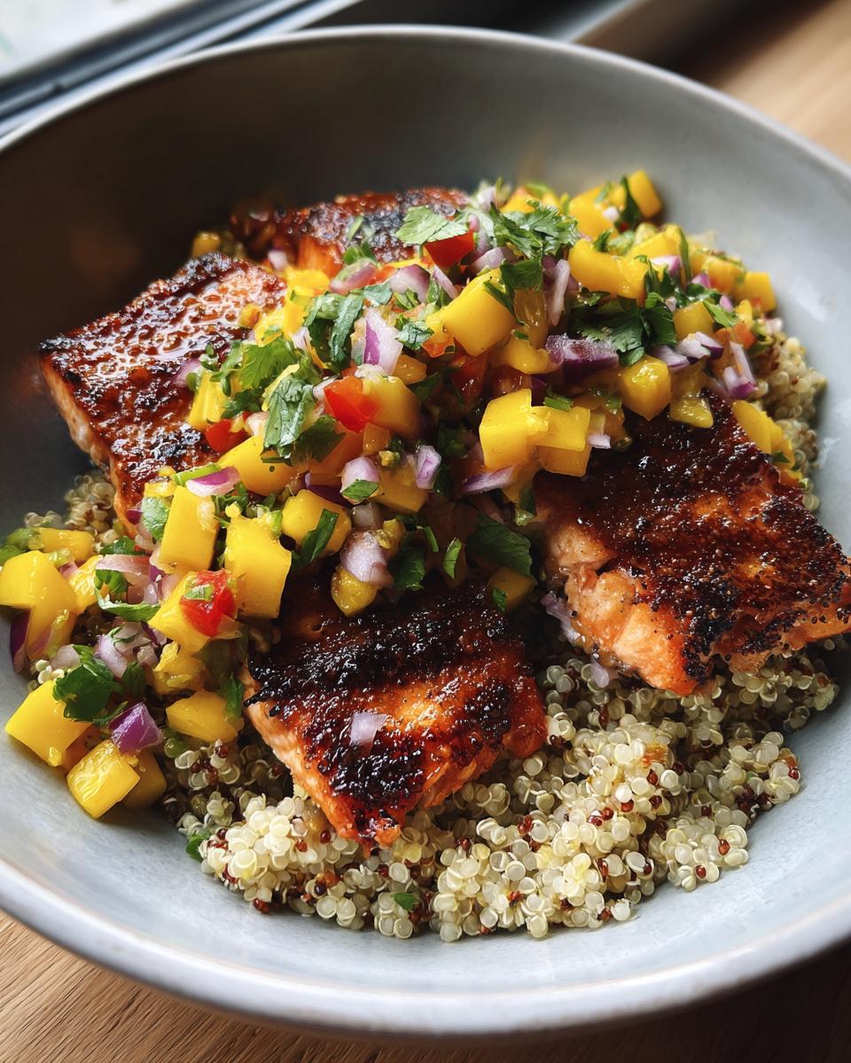 Grilled Salmon Bowl with Mango Salsa - detail 2