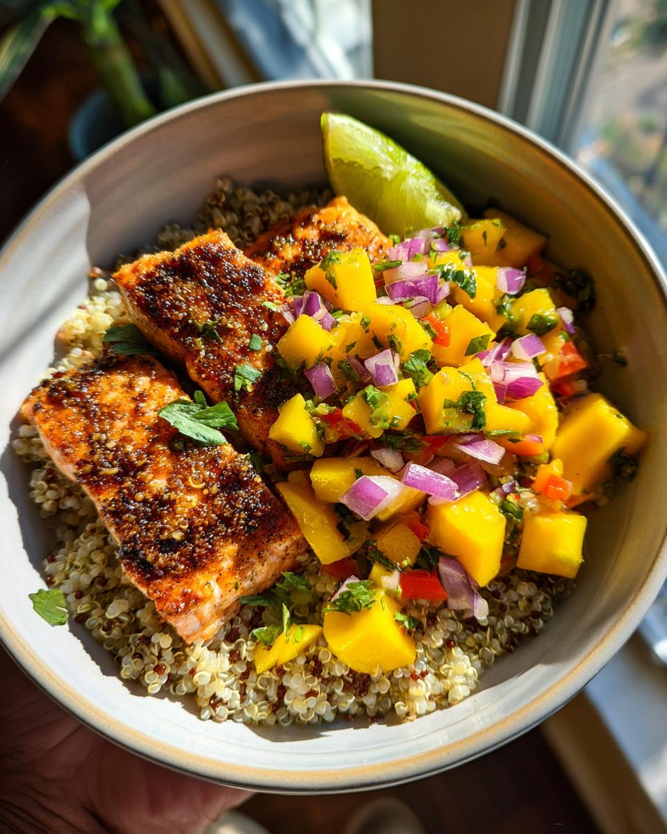 Grilled Salmon Bowl with Mango Salsa - detail 3