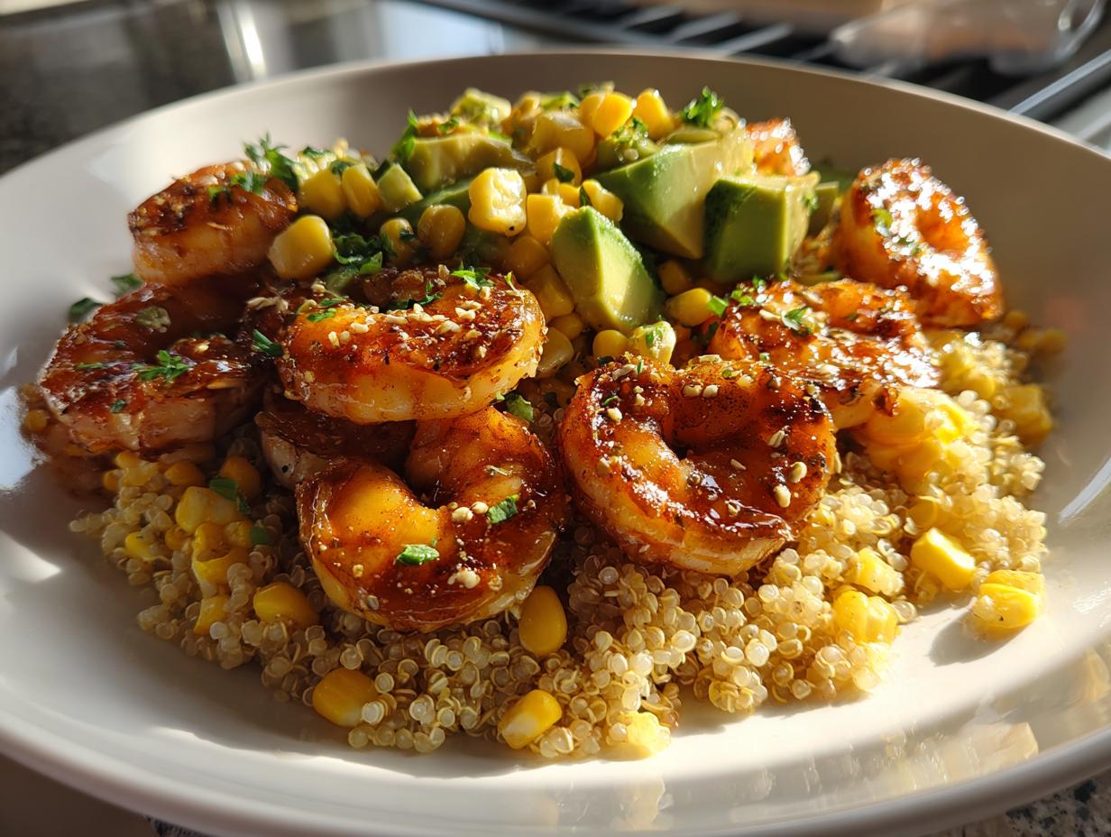 Tempting 25-Minute Grilled Shrimp Bowl with Rich Avocado Bliss