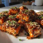 Honey Garlic Salmon Bites