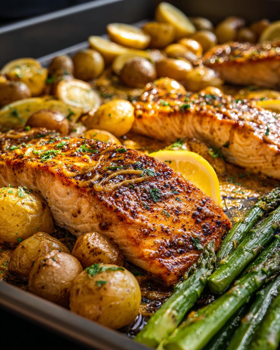 Honey Mustard Salmon Sheet Pan Dinner - detail 2