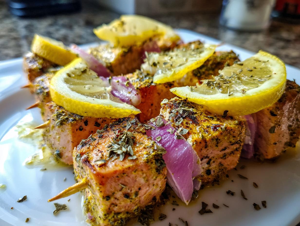 Juicy Mediterranean Salmon Skewers Ready in Just 30 Minutes