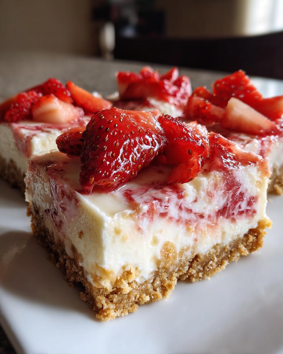 No Bake Strawberry Cheesecake Bars - detail 3