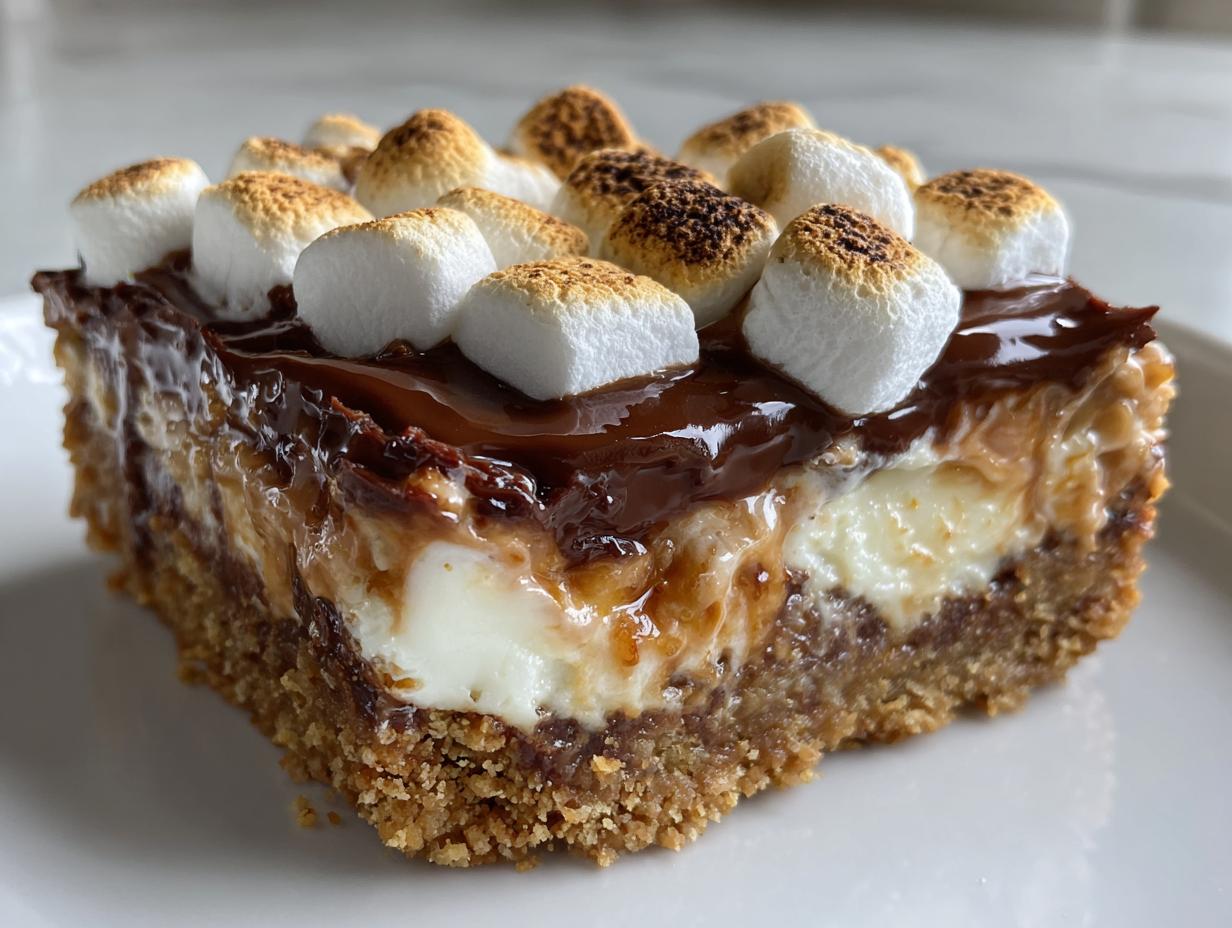 Irresistible S’mores Cheesecake Bars in 20 Minutes
