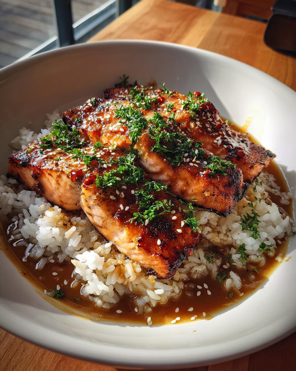 Spicy Garlic Butter Salmon Rice Bowls - detail 1