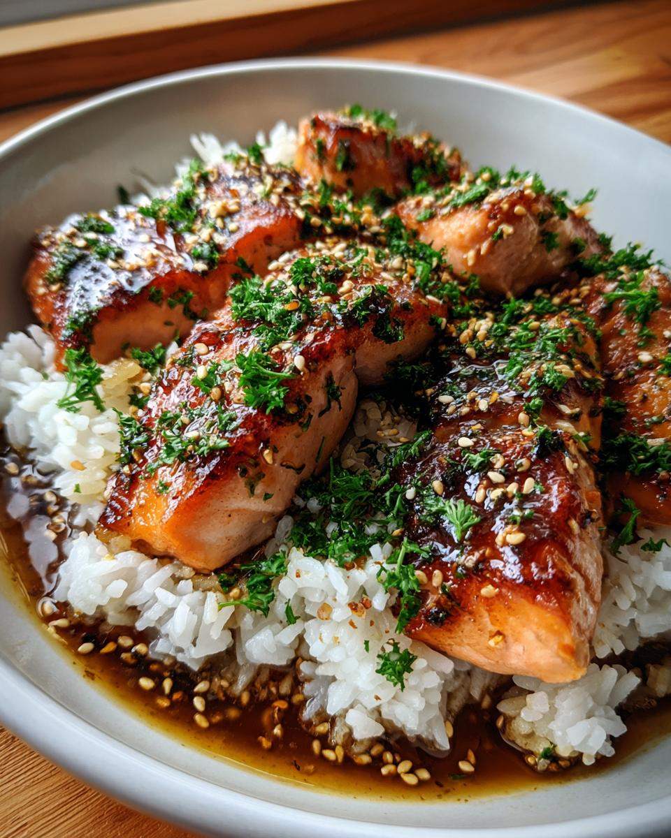 Spicy Garlic Butter Salmon Rice Bowls - detail 2