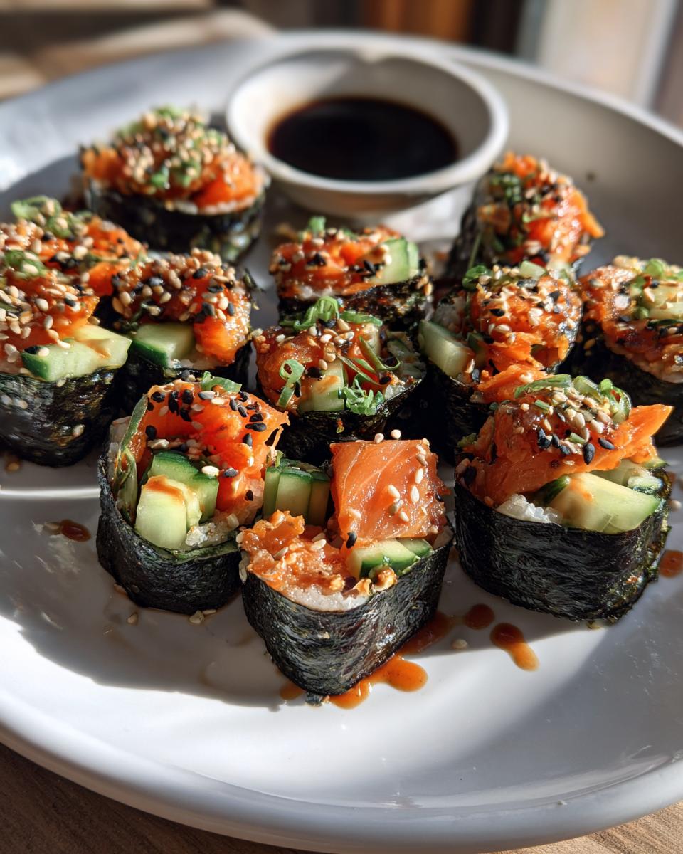 Spicy Salmon Crunch Rolls (No Rice) - detail 1