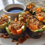 Spicy Salmon Crunch Rolls (No Rice)