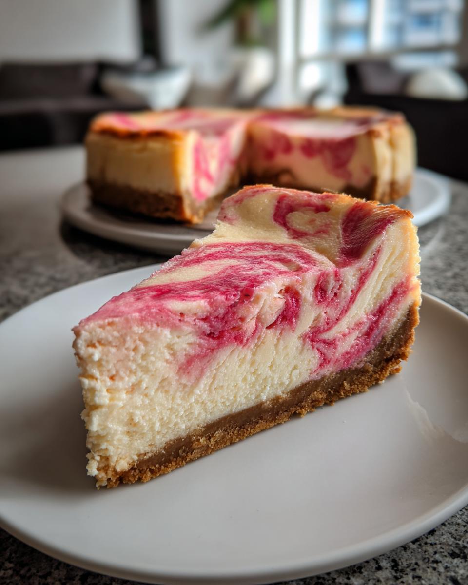 Strawberry Swirl Cheesecake - detail 1