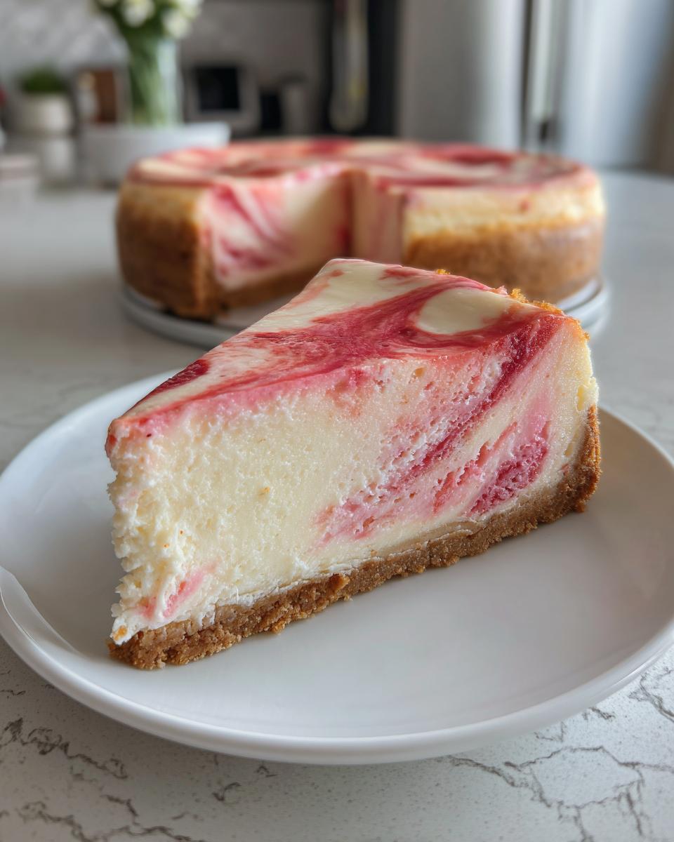 Strawberry Swirl Cheesecake - detail 3