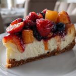 Summer Berry and Peach Cheesecake
