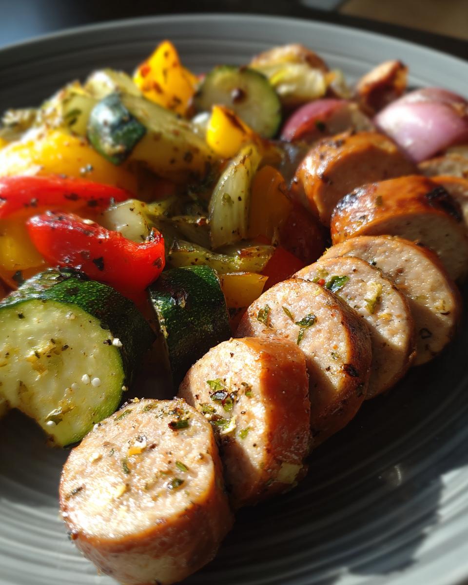 10 Minute Air Fryer Chicken Sausage and Veggies - detail 2