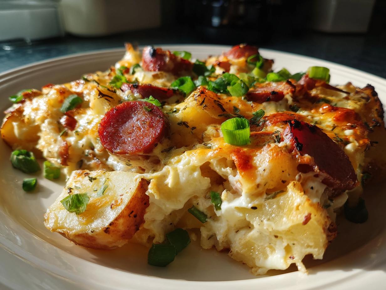 40-Minute Cheesy Ranch Potatoes and Smoked Sausage Bliss