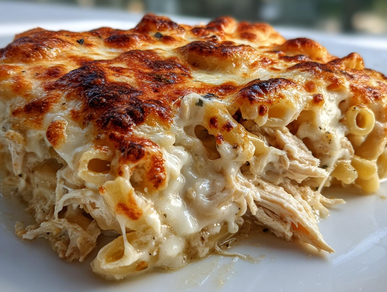 35-Minute Creamy Chicken Alfredo Pasta Bake That’s Irresistible