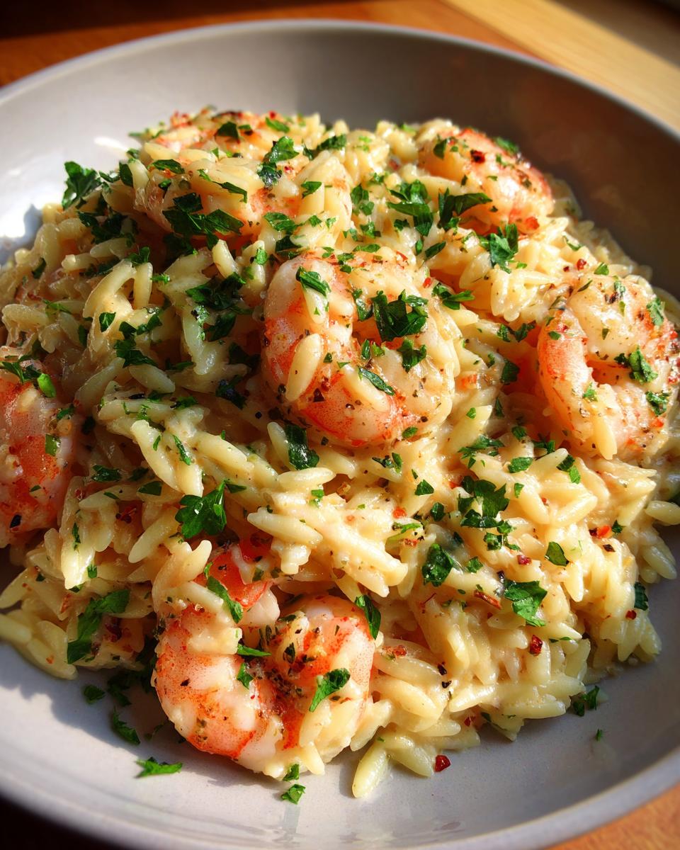 One Pan Parmesan Orzo with Shrimp - detail 2