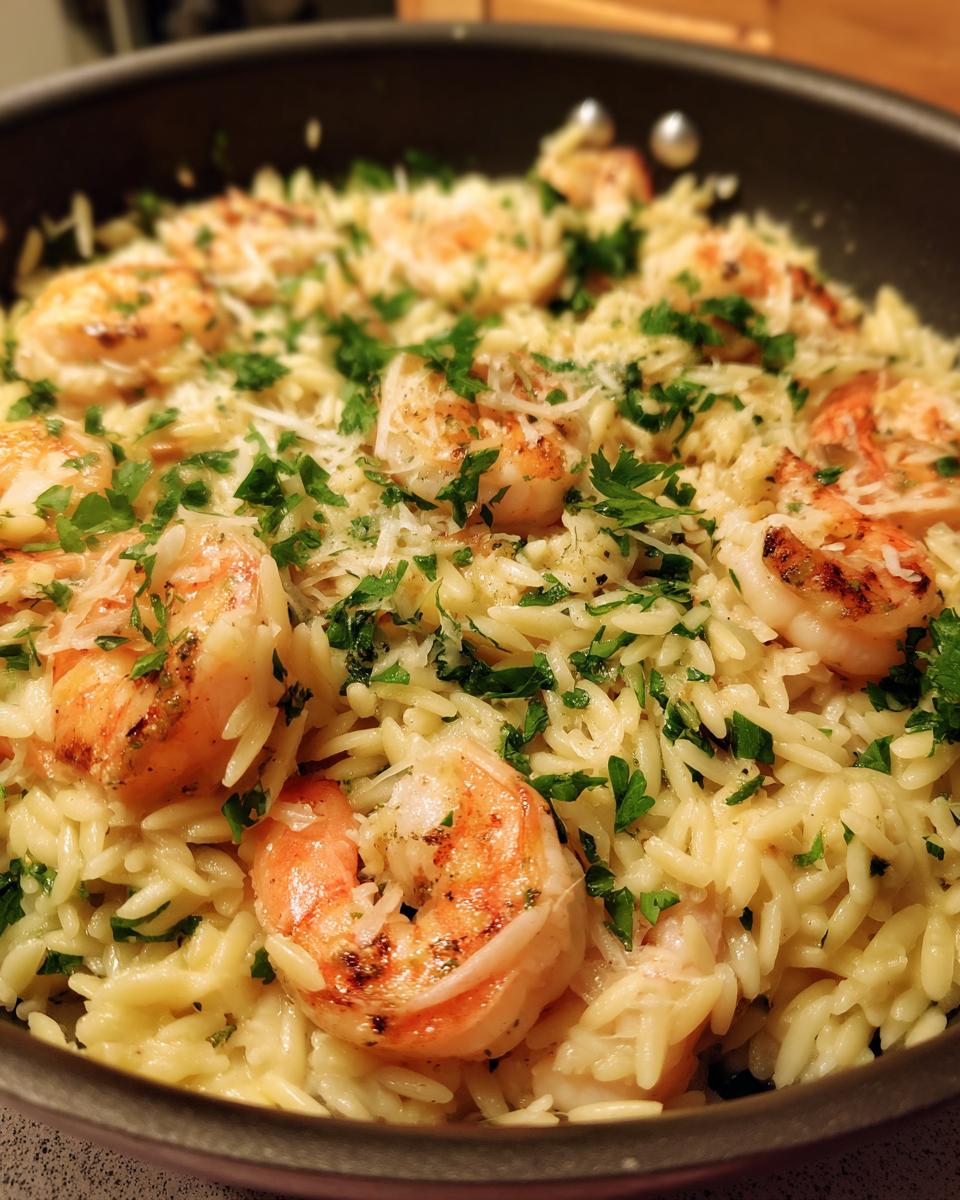 One Pan Parmesan Orzo with Shrimp - detail 3