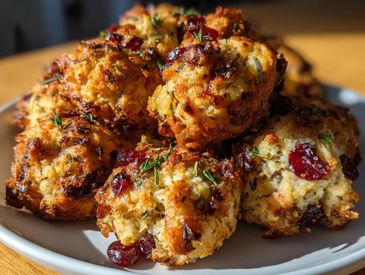 50-Minute Cranberry Turkey Stuffing Balls – Irresistible Holiday Magic