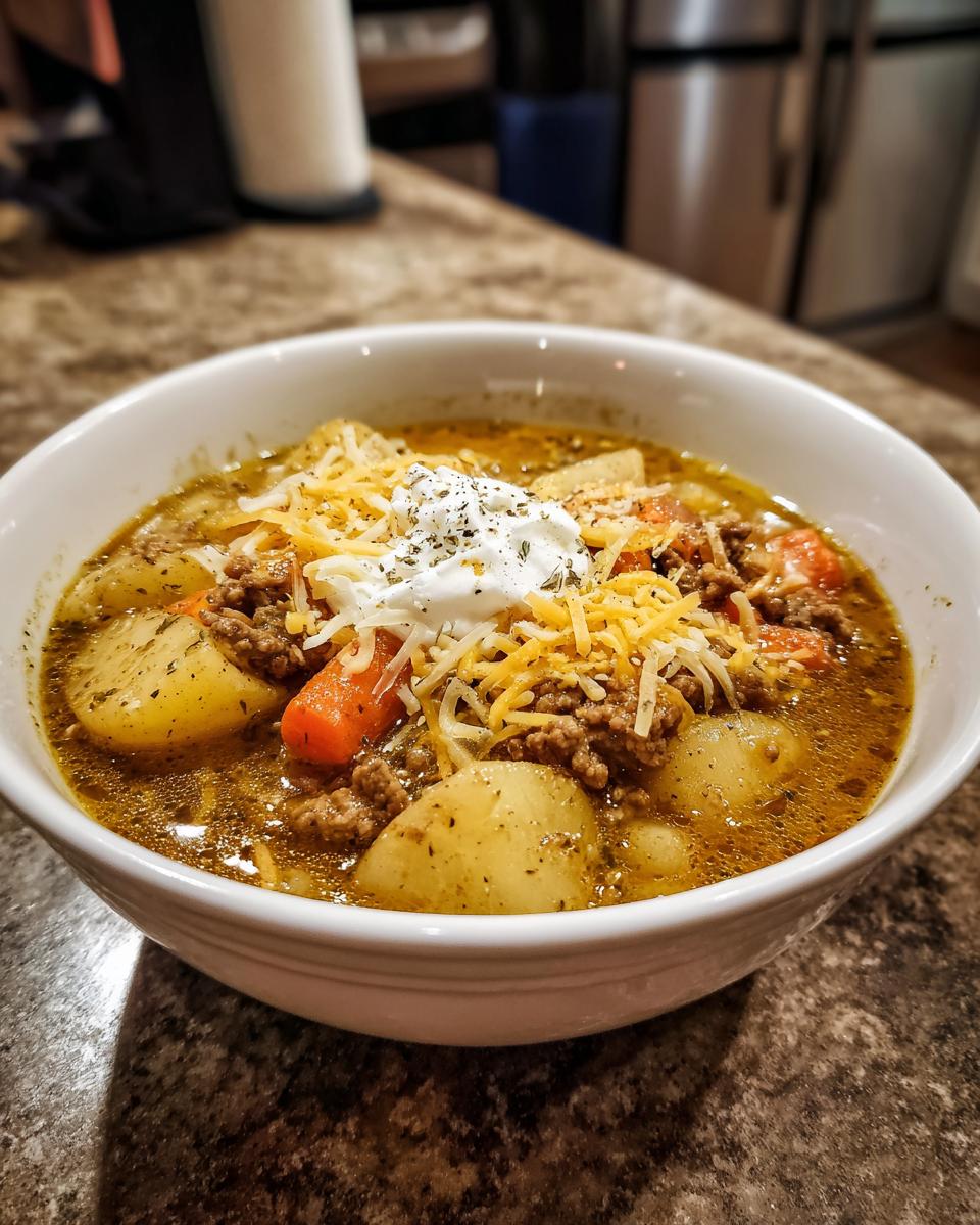 Easy Crockpot Cheeseburger Soup Recipe - detail 1