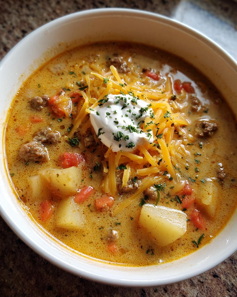 Easy Crockpot Cheeseburger Soup Recipe - detail 2