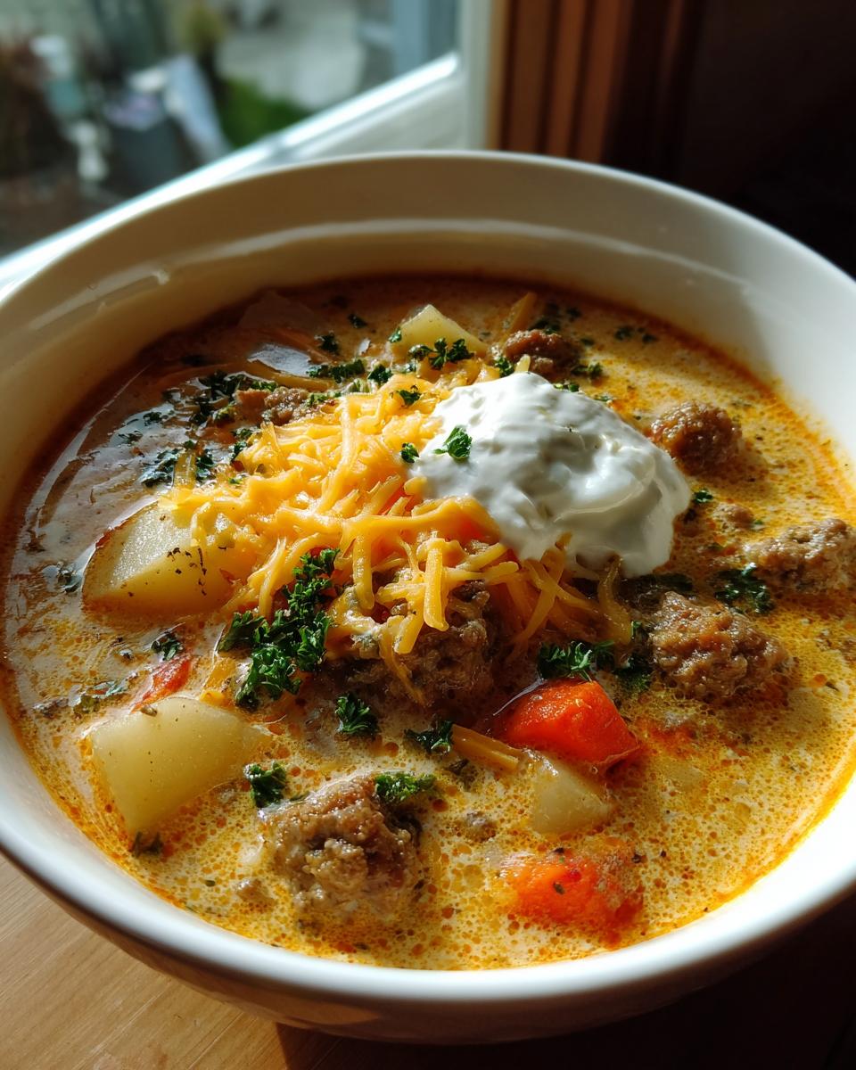 Easy Crockpot Cheeseburger Soup Recipe - detail 3