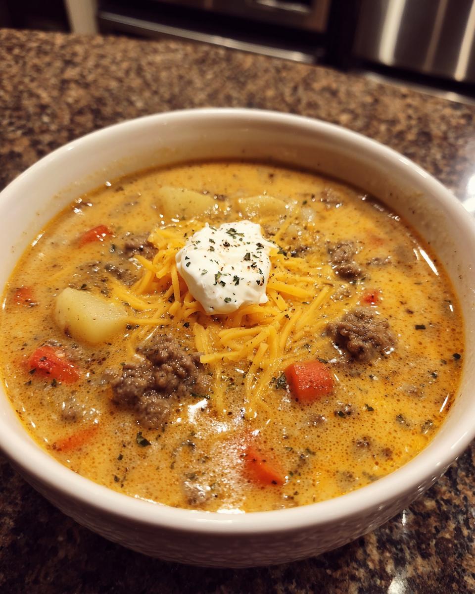 Easy Crockpot Cheeseburger Soup Recipe - detail 4