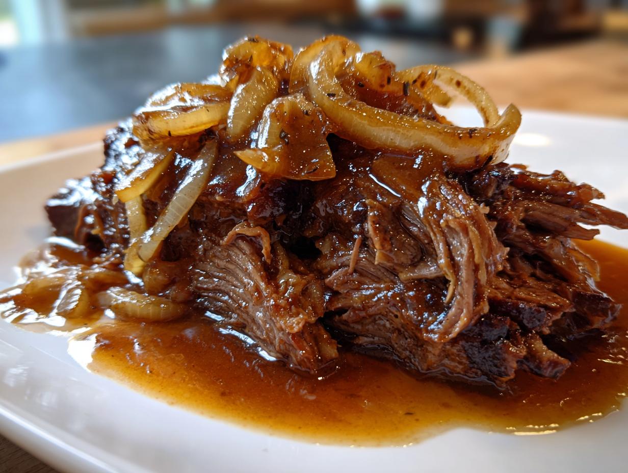 Delicious 3-Ingredient Easy Slow Cooker French Onion Roast