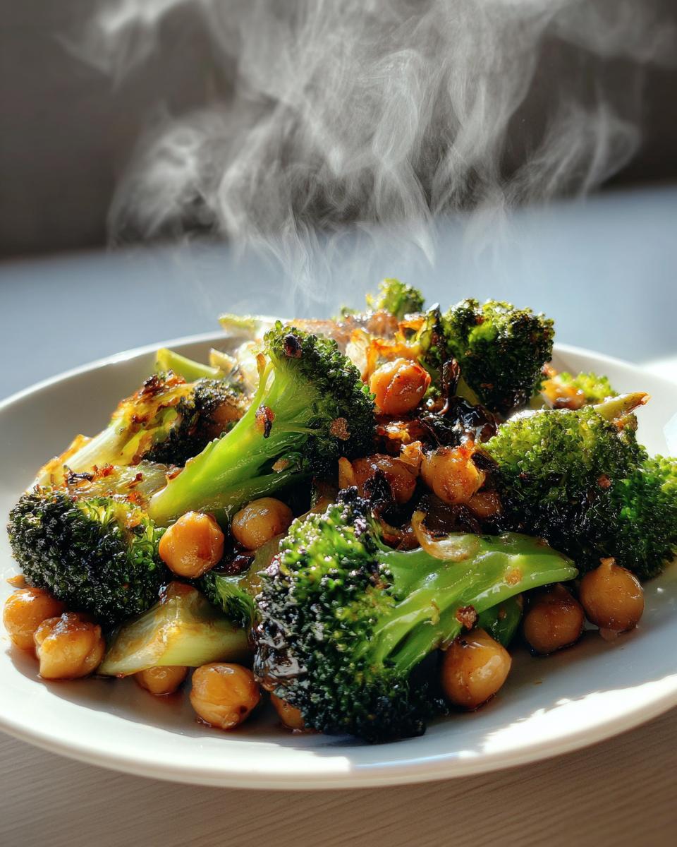 GARLIC BROCCOLI STIR FRY WITH CHICKPEAS - detail 3