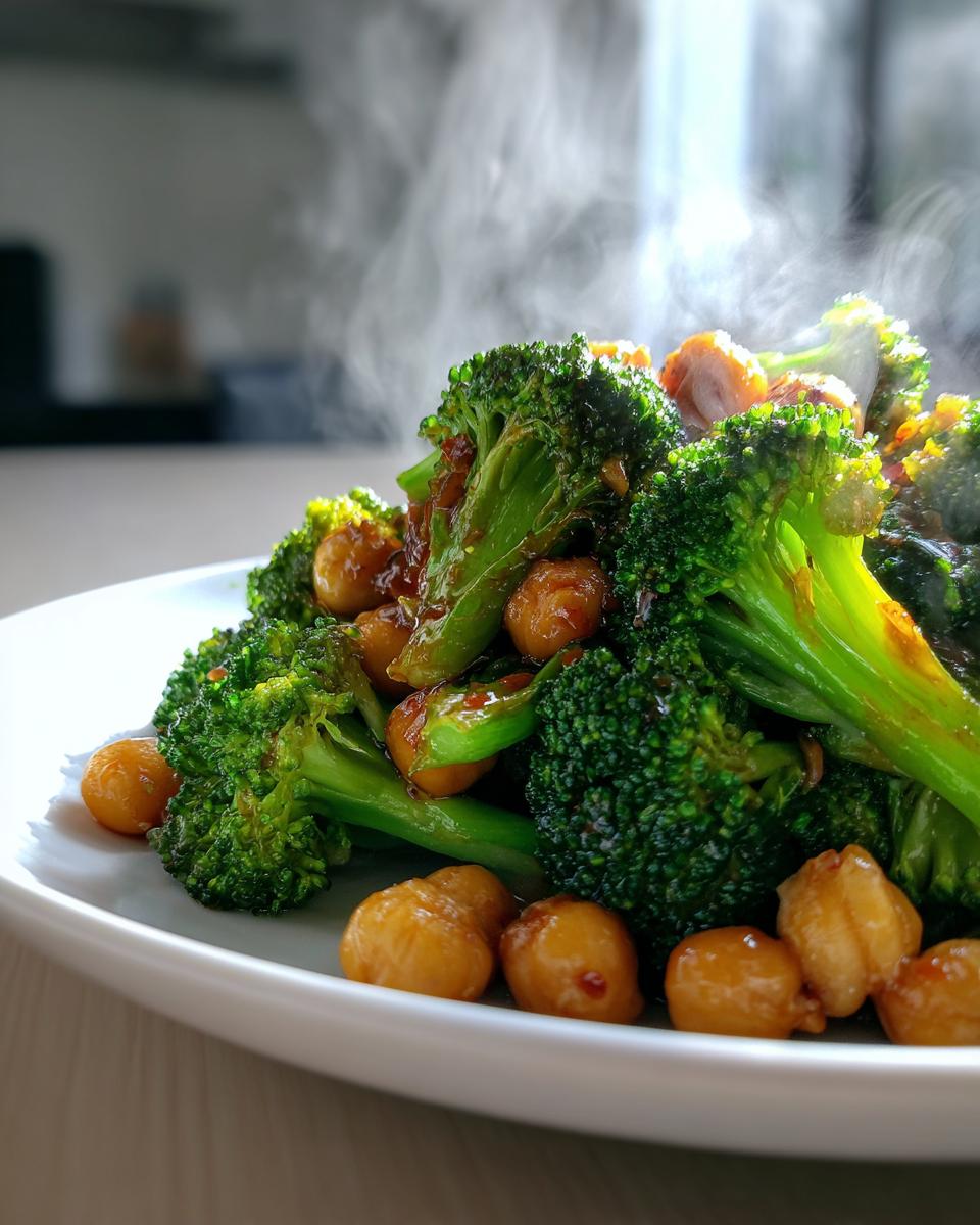 GARLIC BROCCOLI STIR FRY WITH CHICKPEAS - detail 4