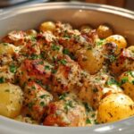 Garlic Parmesan Crockpot Chicken and Potatoes