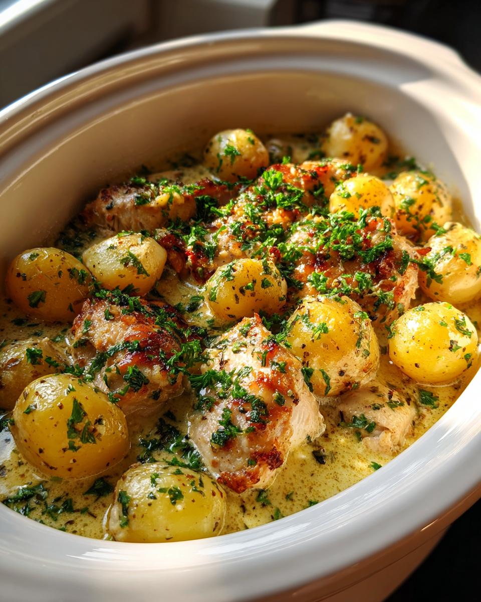 Garlic Parmesan Crockpot Chicken and Potatoes - detail 4