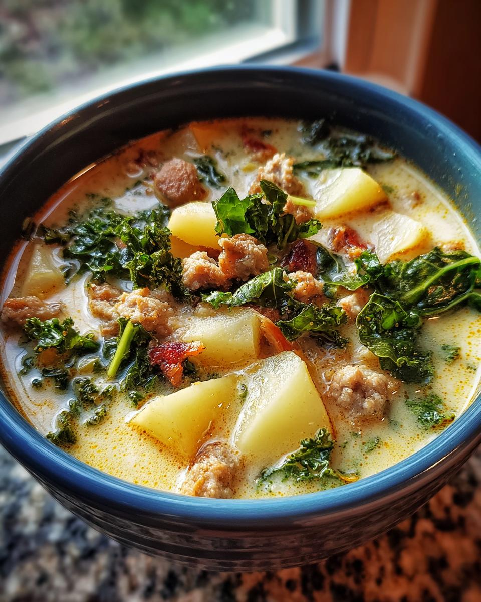 Healthy Slow Cooker Zuppa Toscana Soup - detail 2