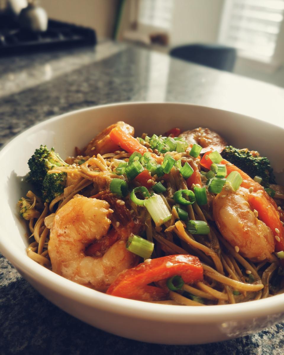 High-Protein Shrimp Stir Fry with Noodles - detail 2