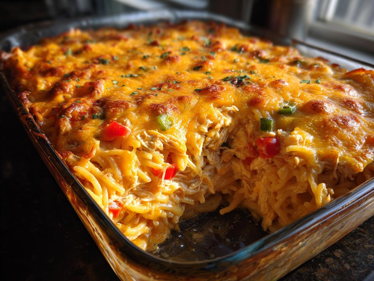 Irresistible Spicy Southern Chicken Spaghetti Casserole in 30 Minutes