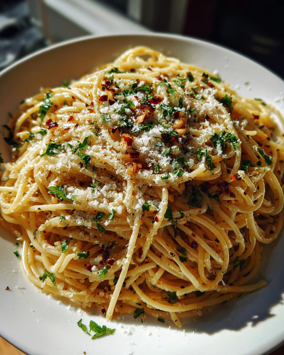 Italian Pasta with Garlic Olive Oil Sauce - detail 4